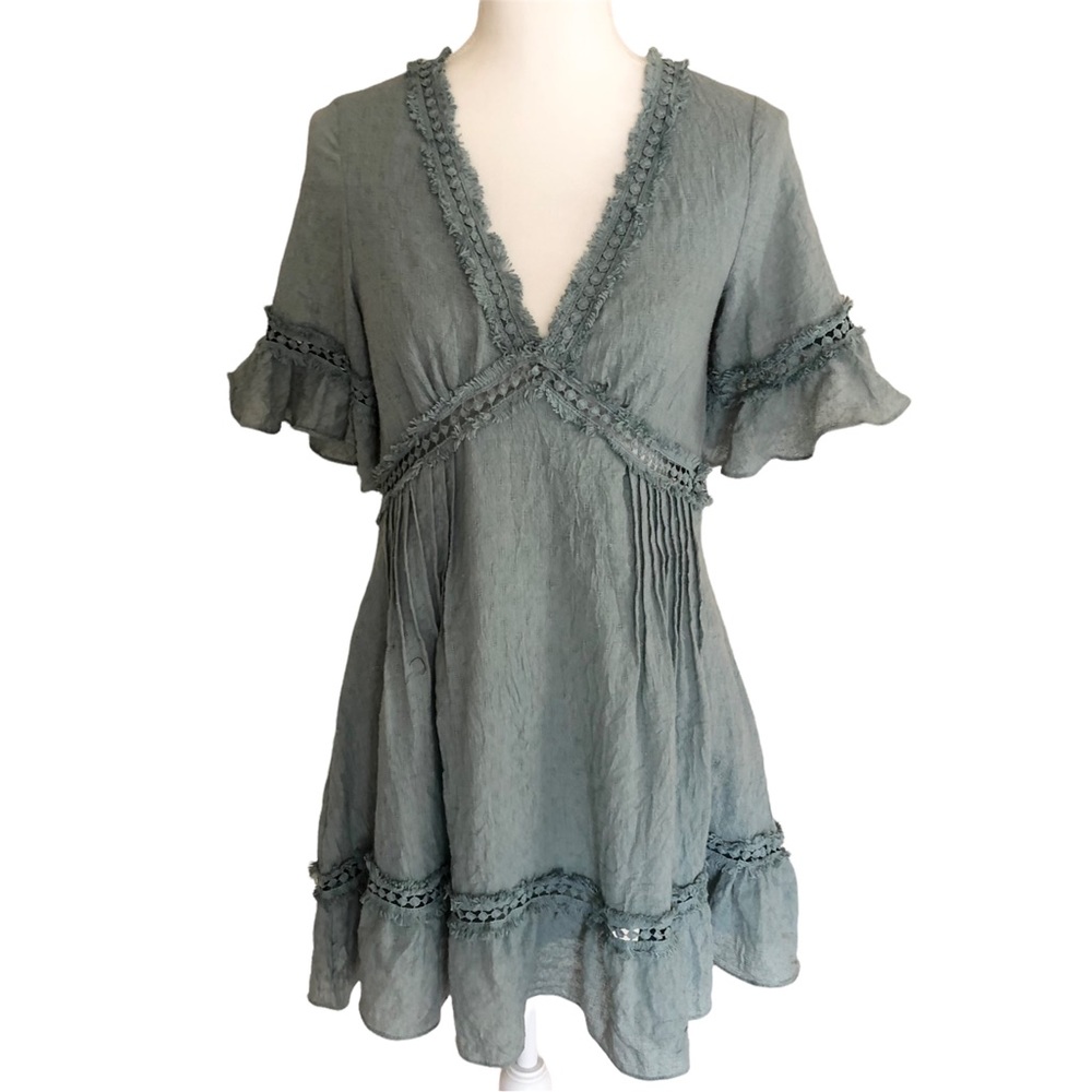 Indikah Princess Dress Ruffles Short Sleeves Dress Size Xs
